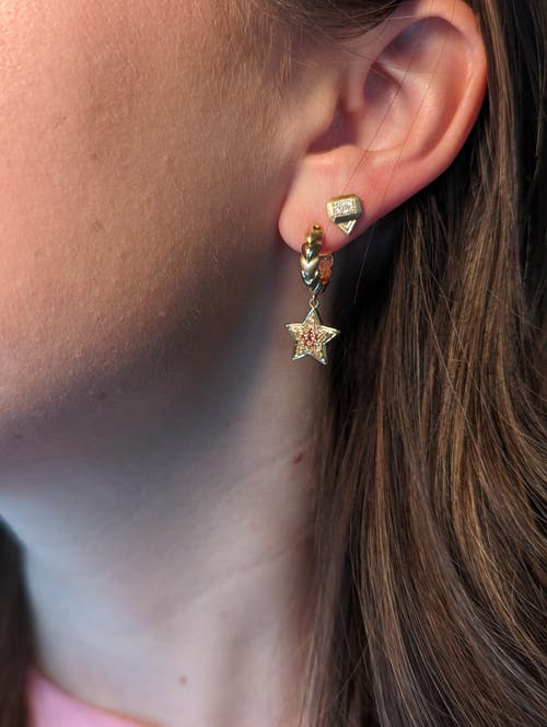 Campbell + Charlotte Juju Star Charm Huggie In Gold