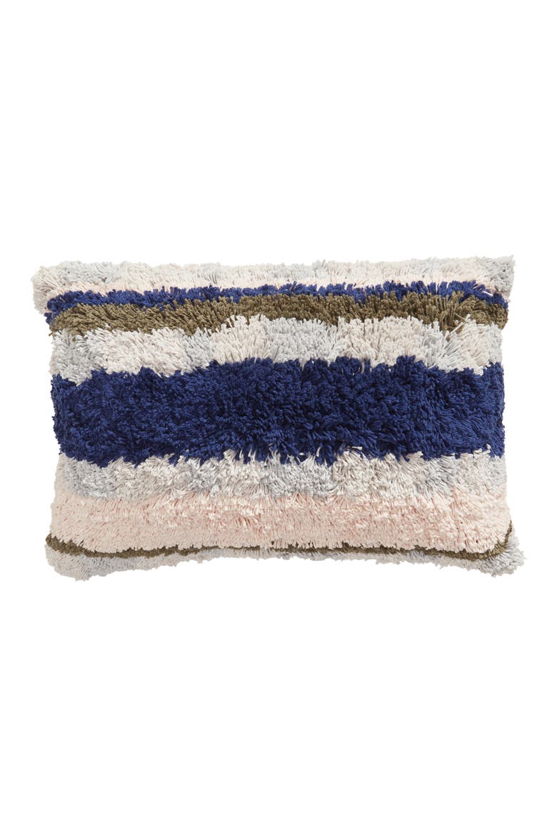Stripe Shag Accent Pillow, Main, color, GREY SILK MULTI