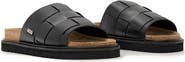AllSaints Randal Woven Leather Slide Sandal