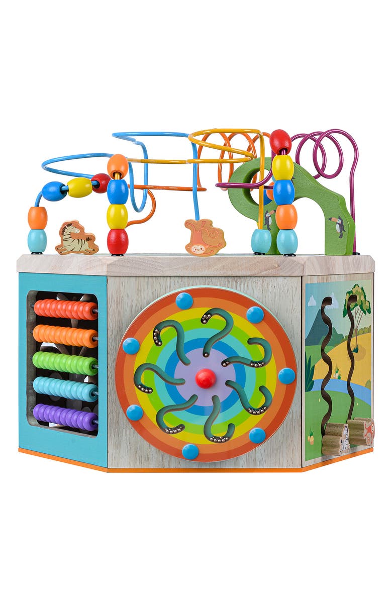 Teamson Kids Prewschool Play Lab 7-in-1 Large Wooden Activity Station, Main, color, Assorted