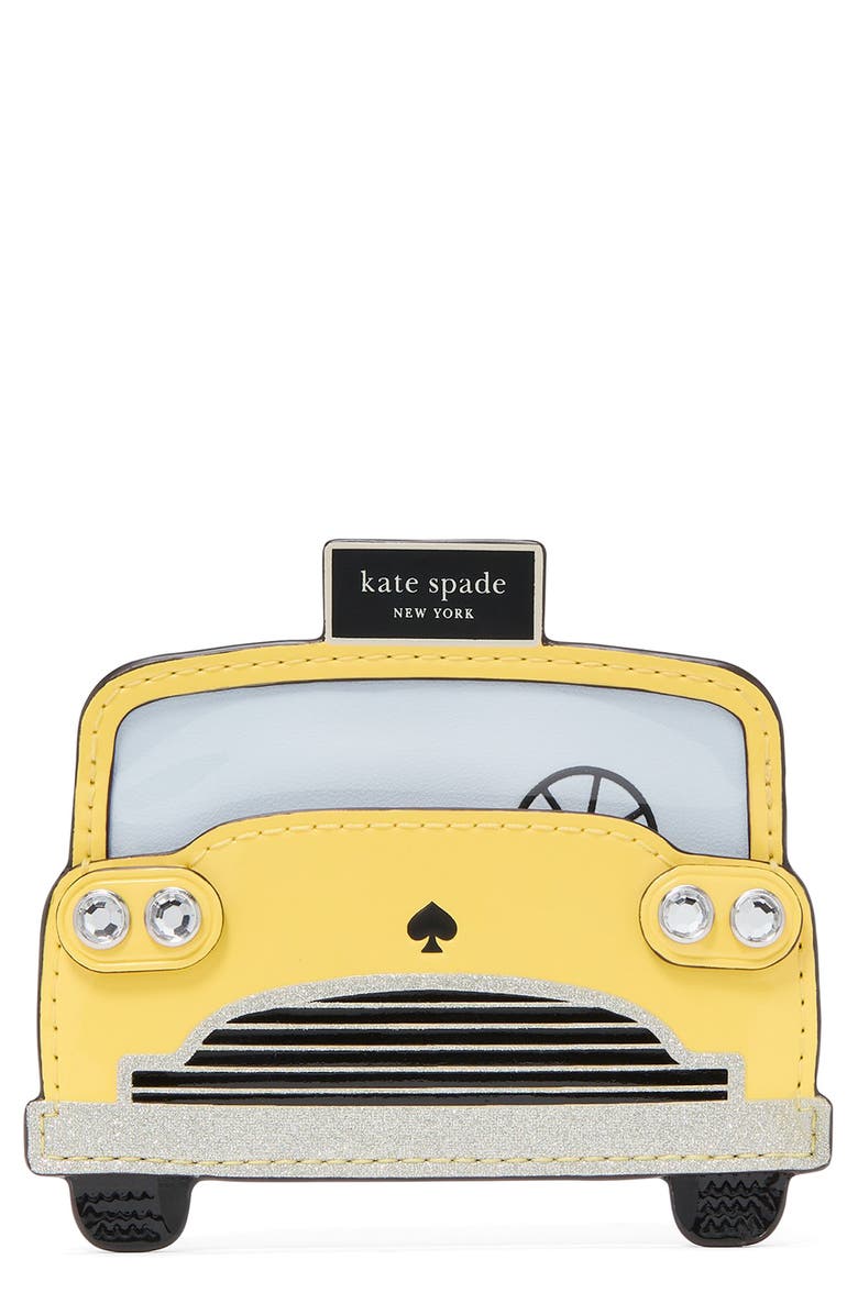 Kate Spade New York hey taxi embellished card case, Main, color, 