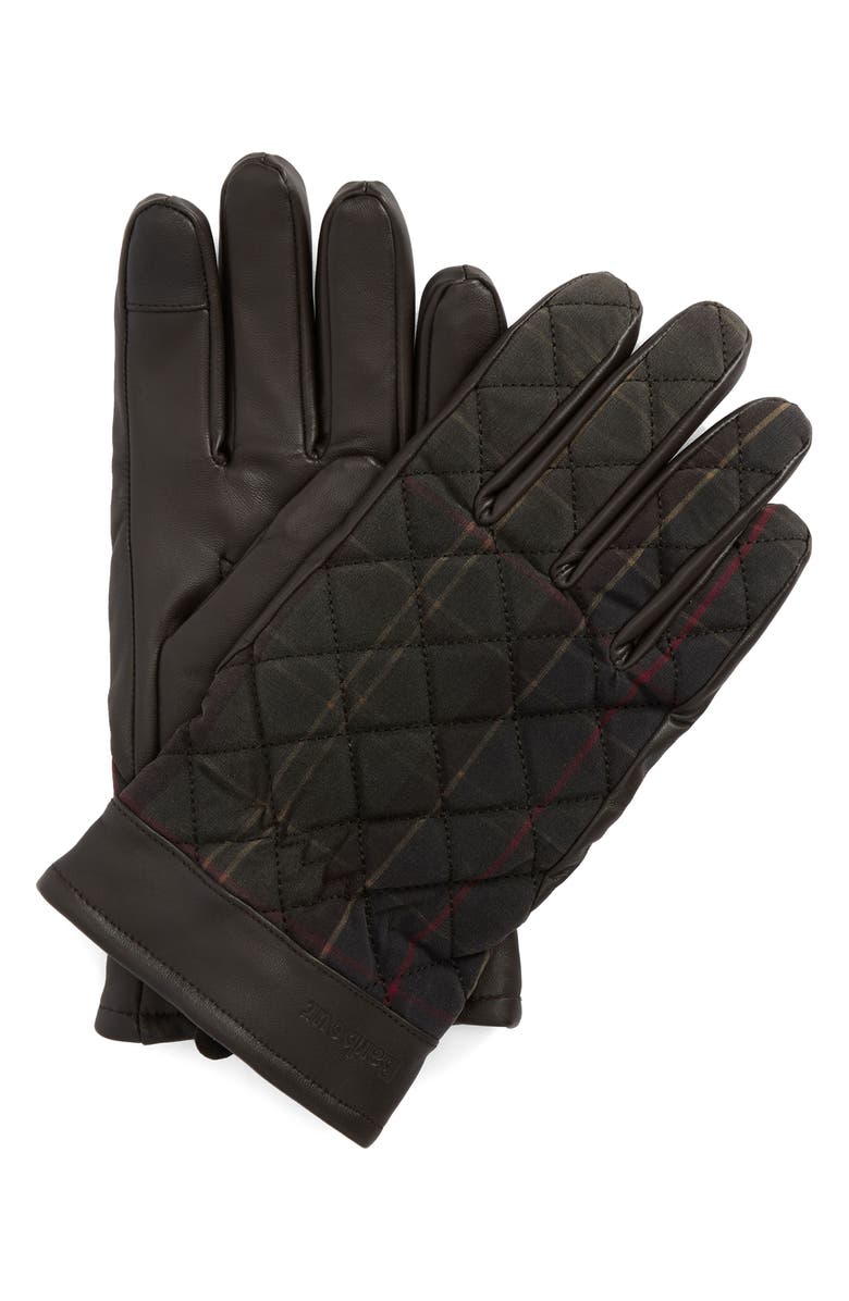 Barbour Darwen Quilted Tartan Touchscreen Gloves, Alternate, color, Classic Tartan