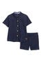 Kids' Coordinated Twill Button Front Shirt & Shorts Set