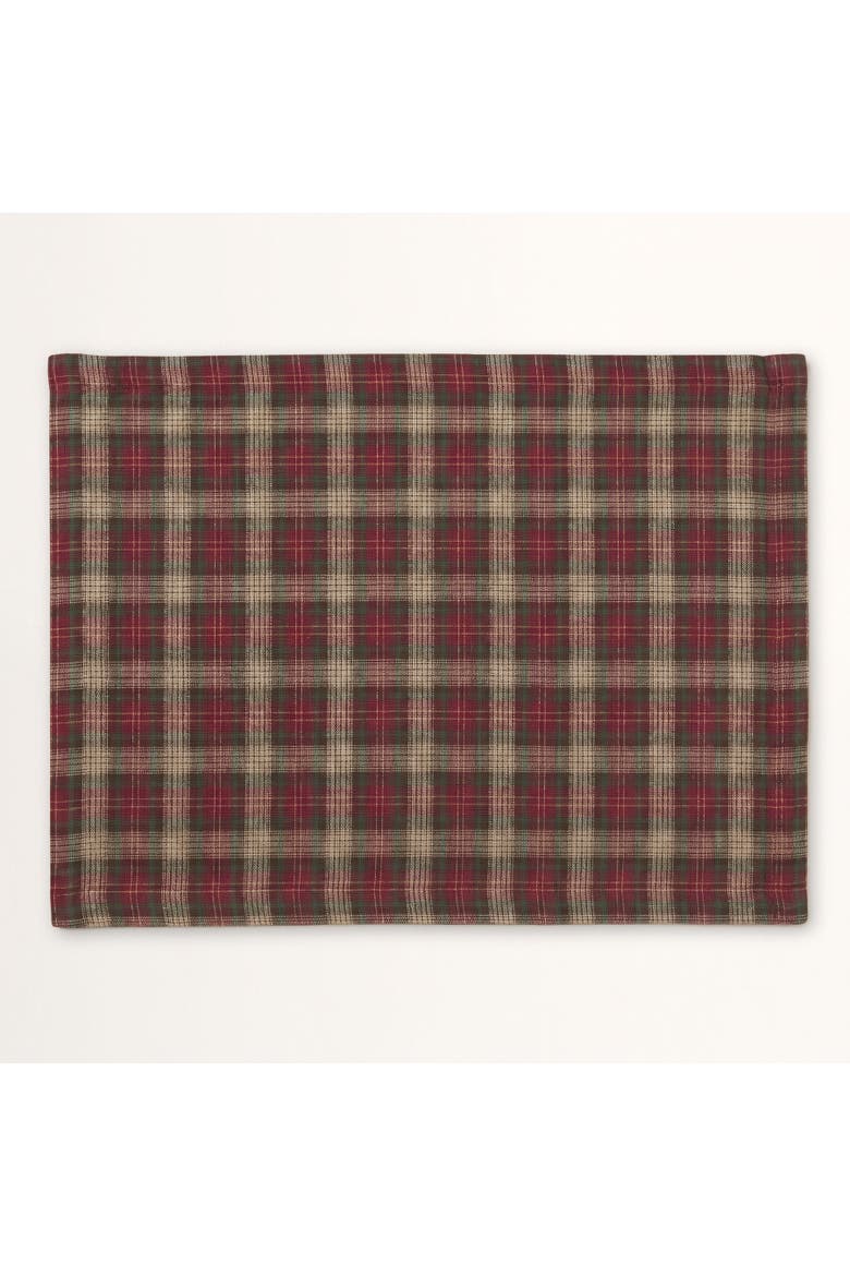 Linen Placemats 14 x 19 Inch Set of 4 - Hunter's Plaid, Alternate, color, Brown