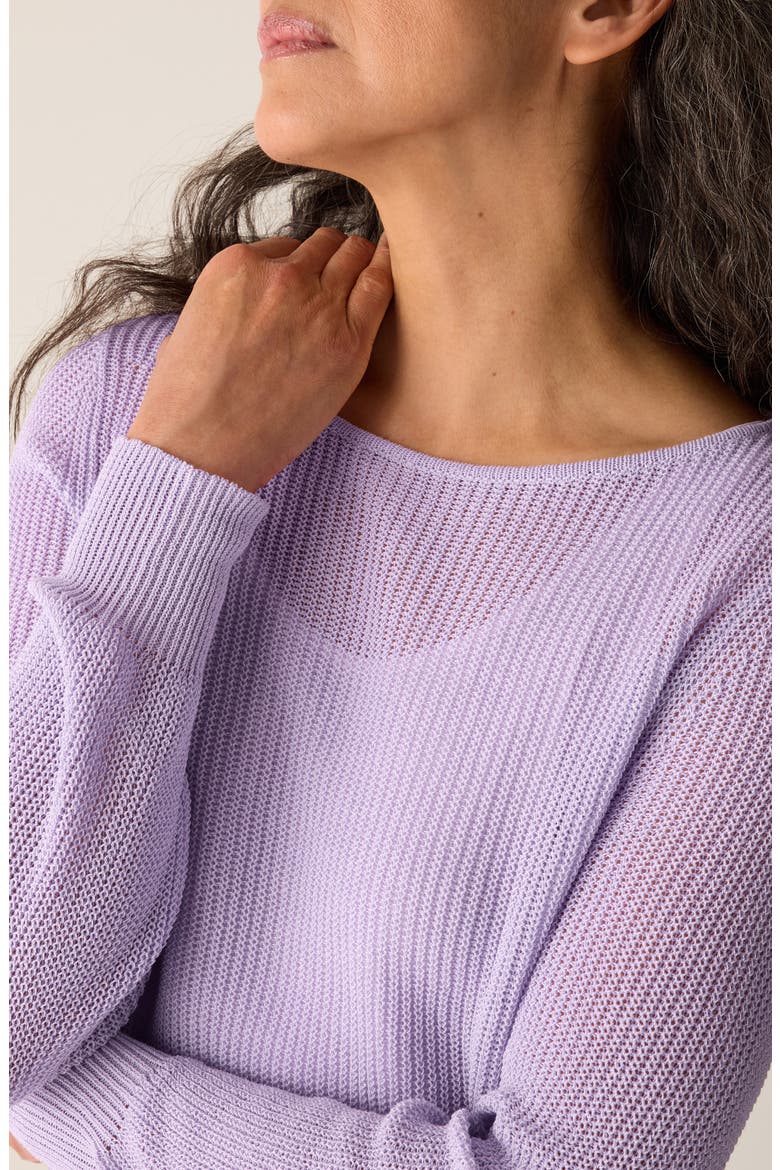 Organic Cotton & Silk Ballet Neck Sweater, Alternate, color, LILAC FROST