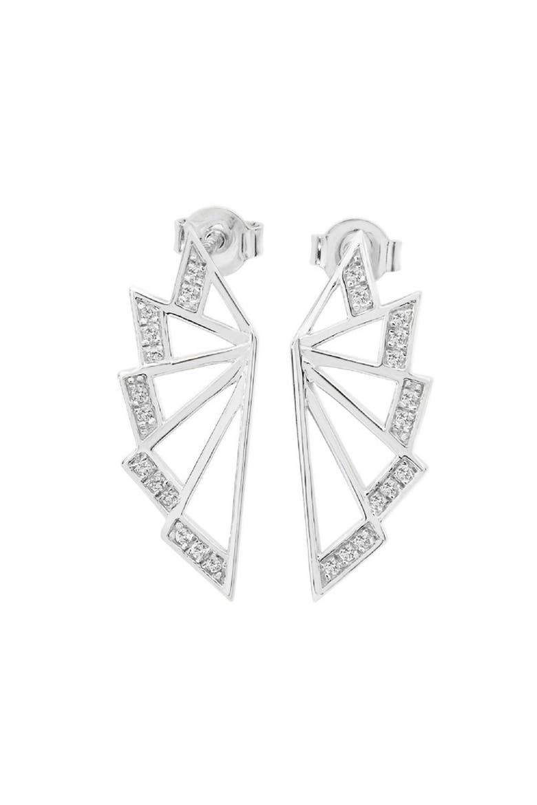 Angel Wing Studs, Main, color, Sterling Silver