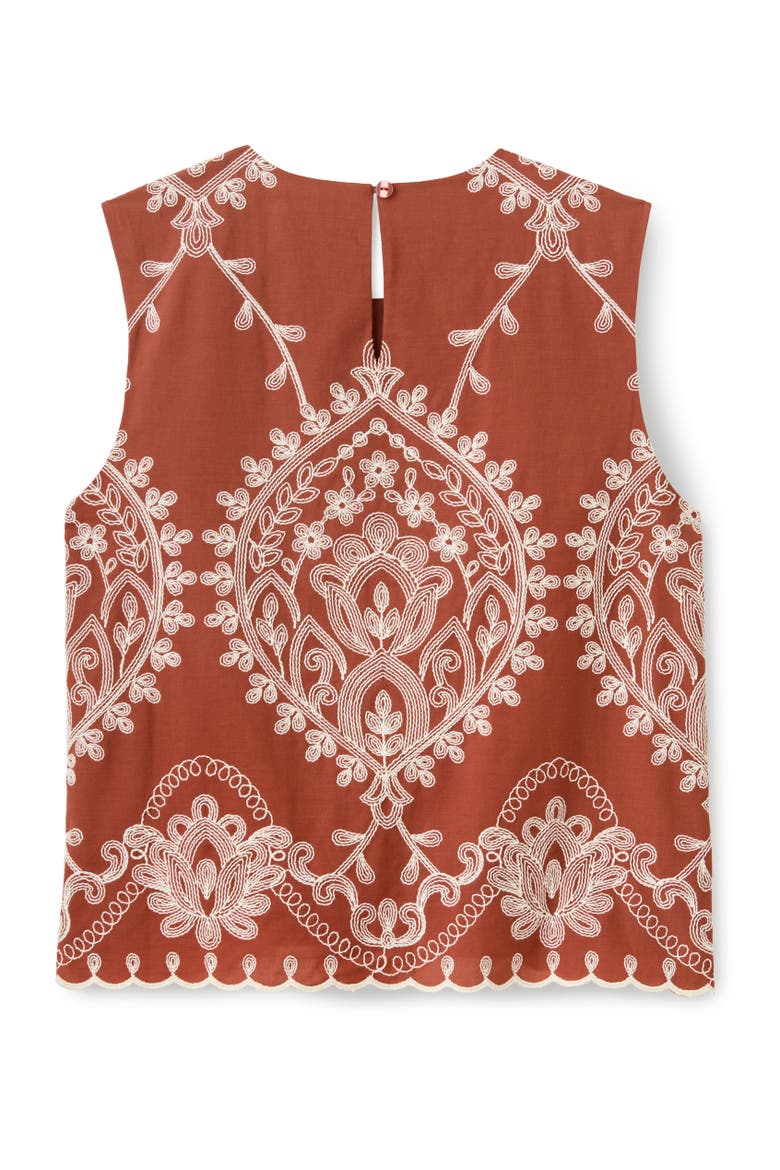 Linda Embroidered Shell, Alternate, color, Saffron