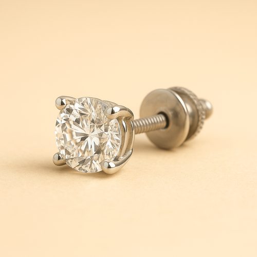 Ancona Jewelry 14k White Gold 4 Carat Lab Grown Diamond Stud Earrings E Vs1 Igi Certified Screw Back In White