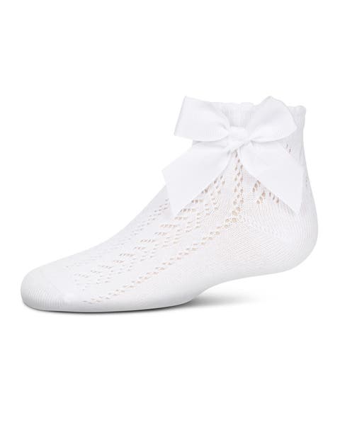 Knit Openwork Bow Anklet Socks (Baby)