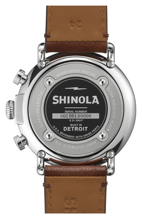Shinola The Runwell Chrono Leather Strap Watch, 47mm In Multi