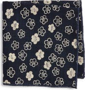 CLIFTON WILSON Floral Linen Pocket Square