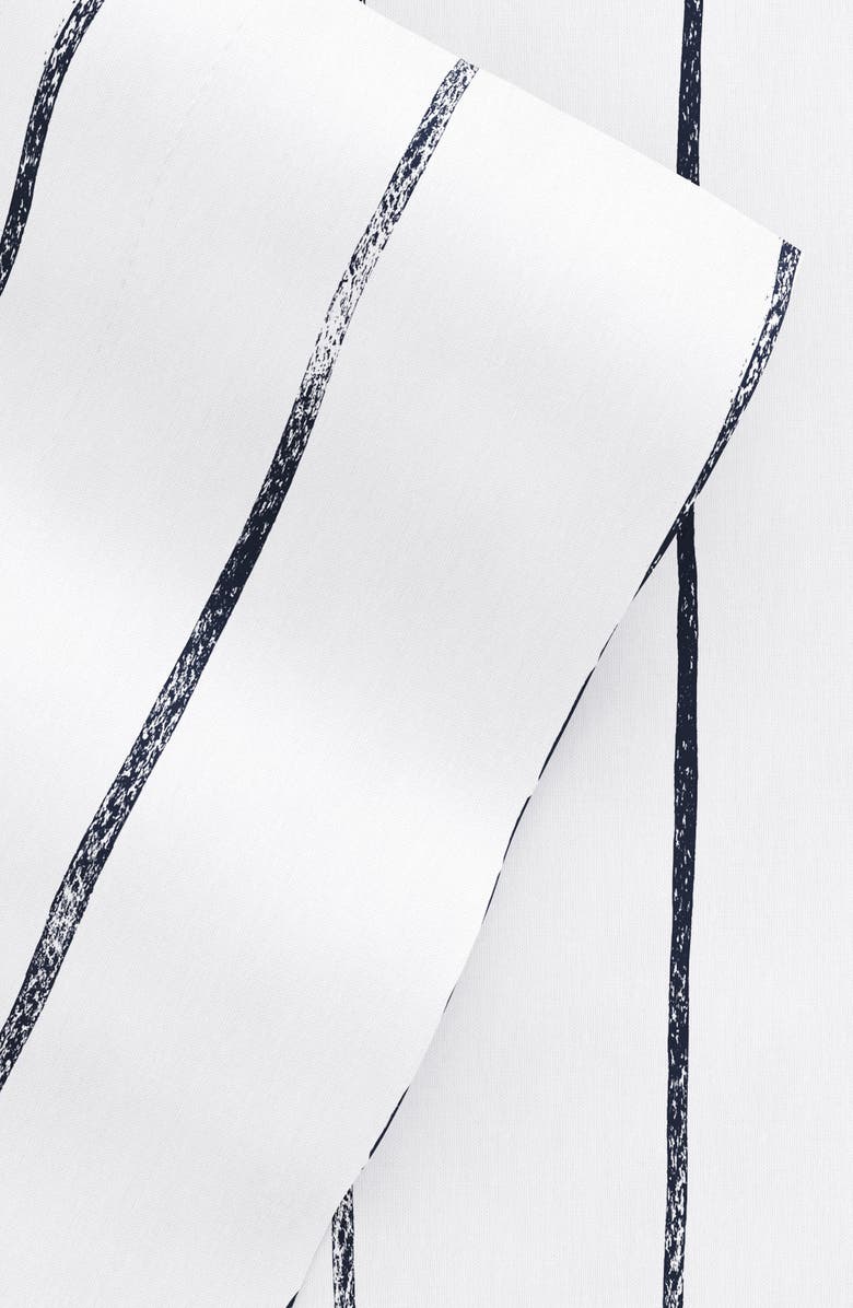 HOMESPUN HOME SPUN Premium Ultra Soft Distressed Field Stripe Pattern 4-Piece Bed Sheets Set, Alternate, color, Navy