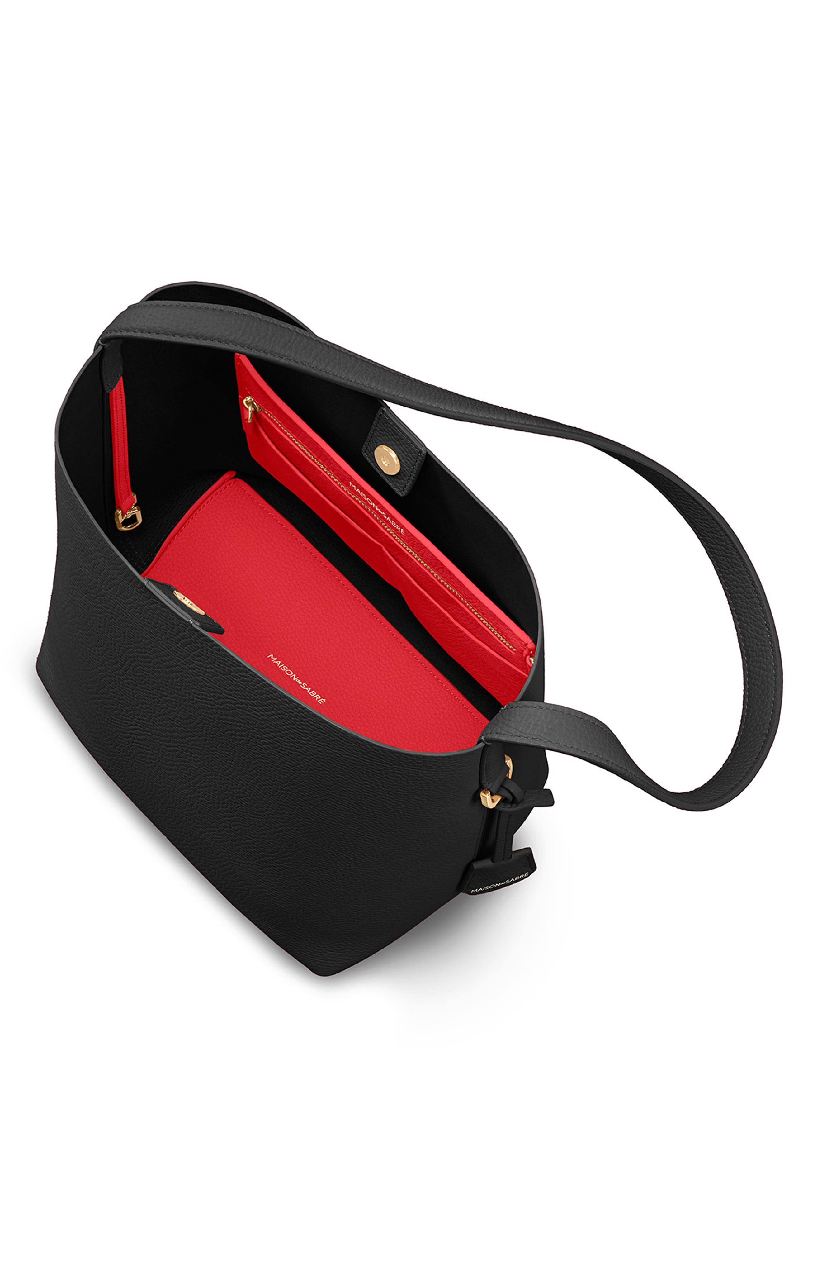 MAISON de SABRÉ The Bucket Soft Tote, Alternate, color, Rouge Noir