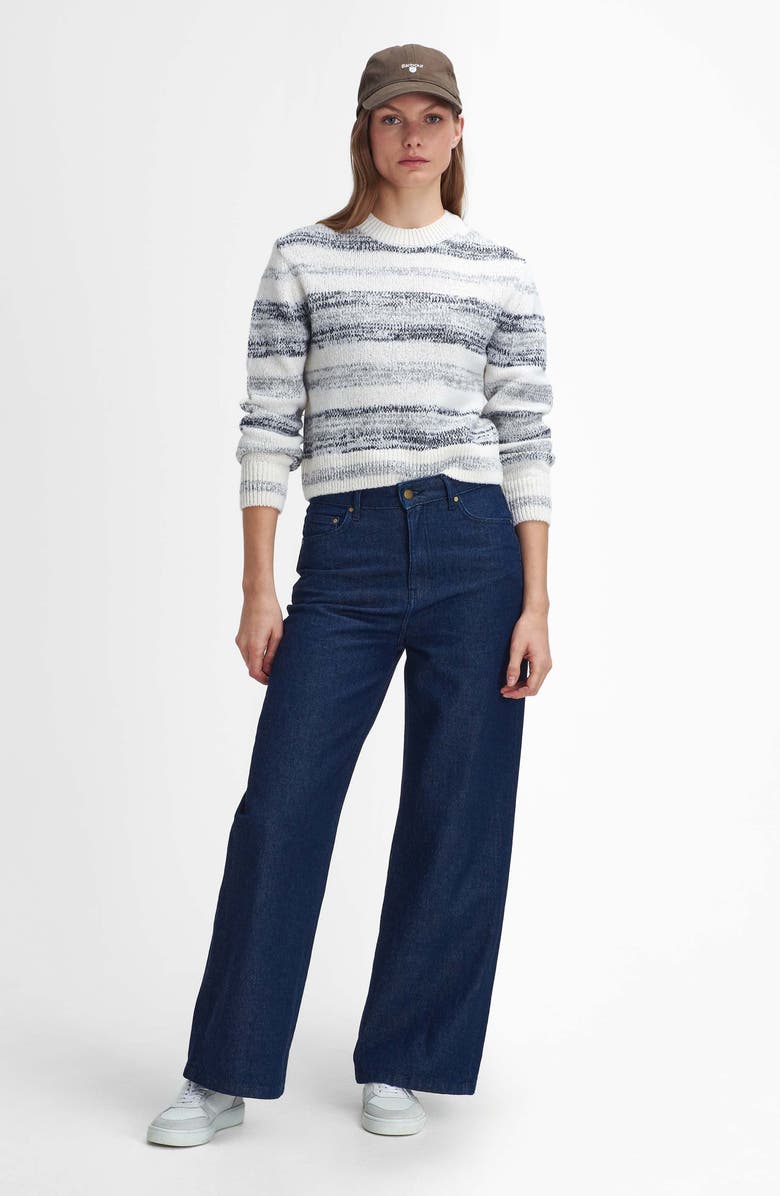 Barbour Anya Wool Blend Sweater, Alternate, color, White/ Blue Multi