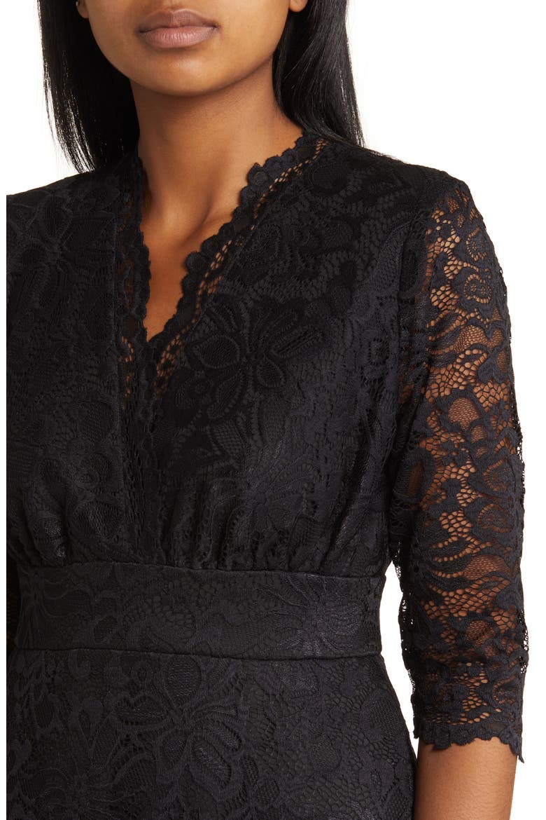 Maria Lace A-Line Evening Gown with Pockets, Alternate, color, ONYX