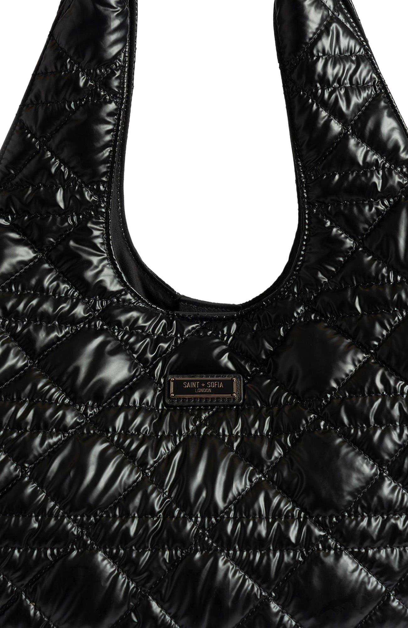 Saint + Sofia Large Stella Quilted Shoulder Tote Bag, Alternate, color, Black