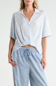 Theory Twist High-Low Top