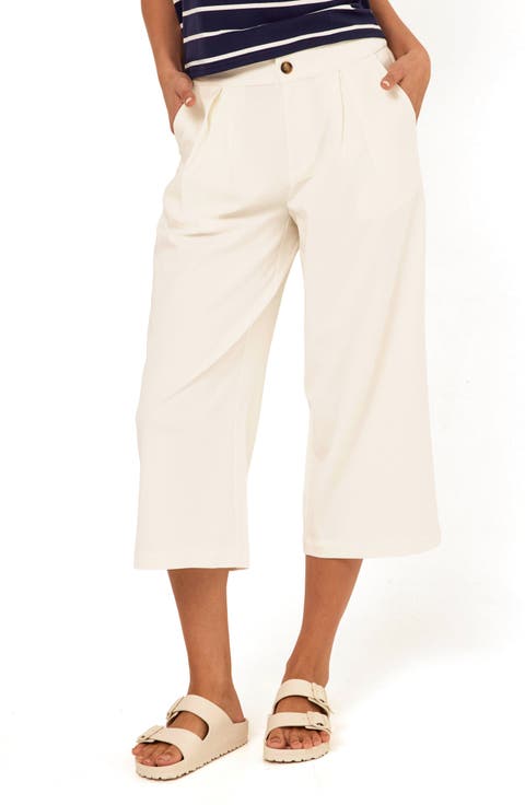 Mikki Pleated Stretch Twill Crop Pants