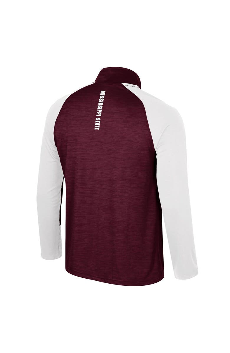 COLOSSEUM Men's Colosseum Maroon Mississippi State Bulldogs Langmore Raglan Quarter-Zip Top, Alternate, color,
