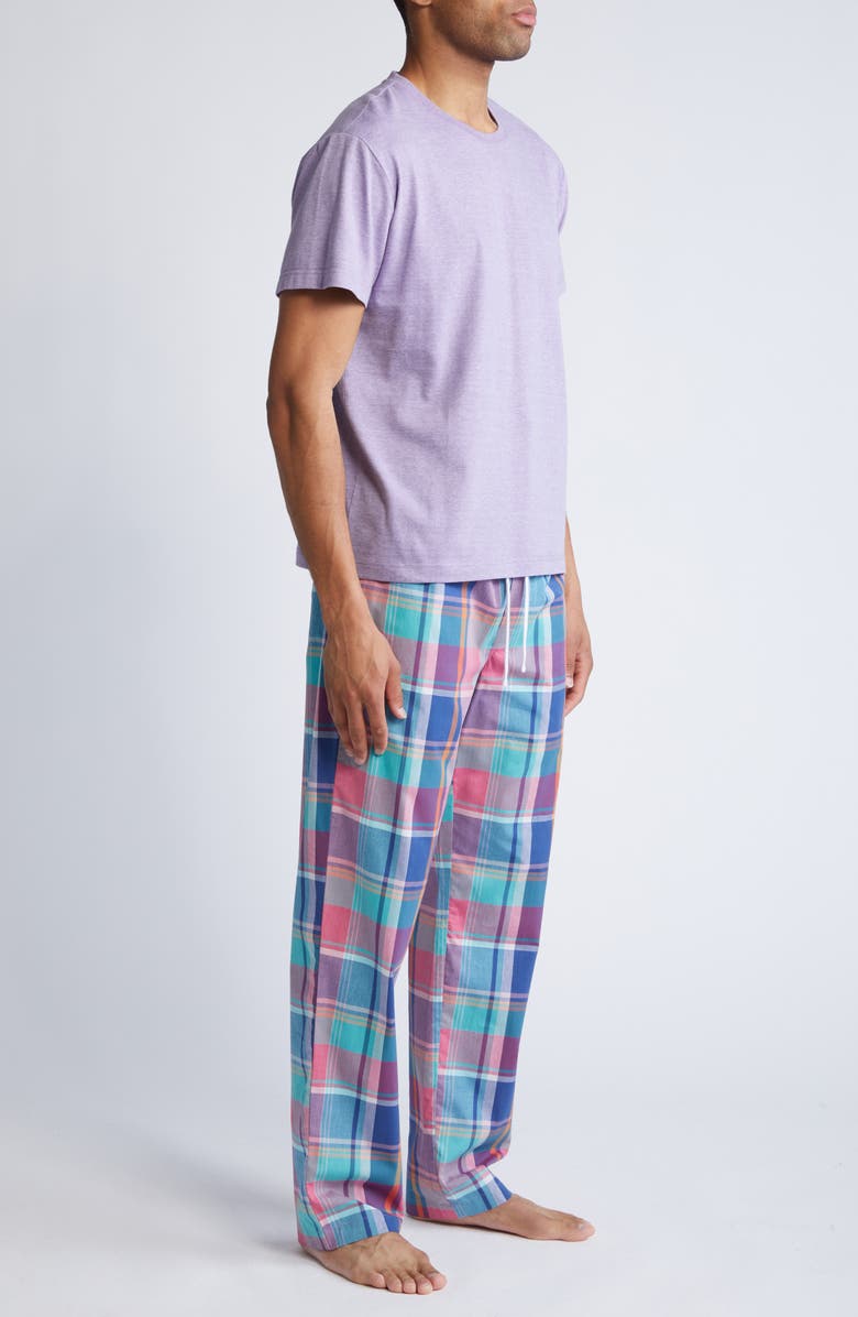 Majestic International Lessons in Color T-Shirt & Plaid Pajama Pants, Alternate, color, Purple Haze