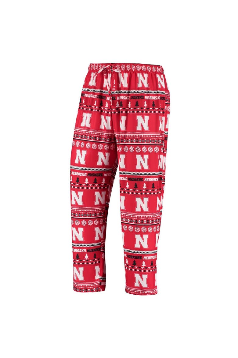 Men's Concepts Sport Scarlet Nebraska Huskers Ugly Sweater Knit Long Sleeve Top and Pant Set, Alternate, color, Scarlet