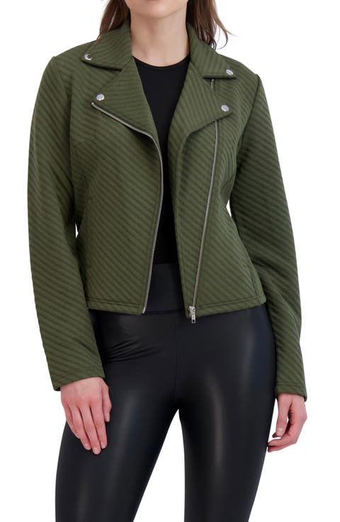 Linear Knit Moto Jacket
