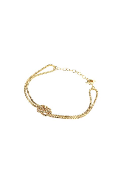 Sterling Silver 18k Gold Plated Noelle Knot Bracelet Holiday Gift Idea