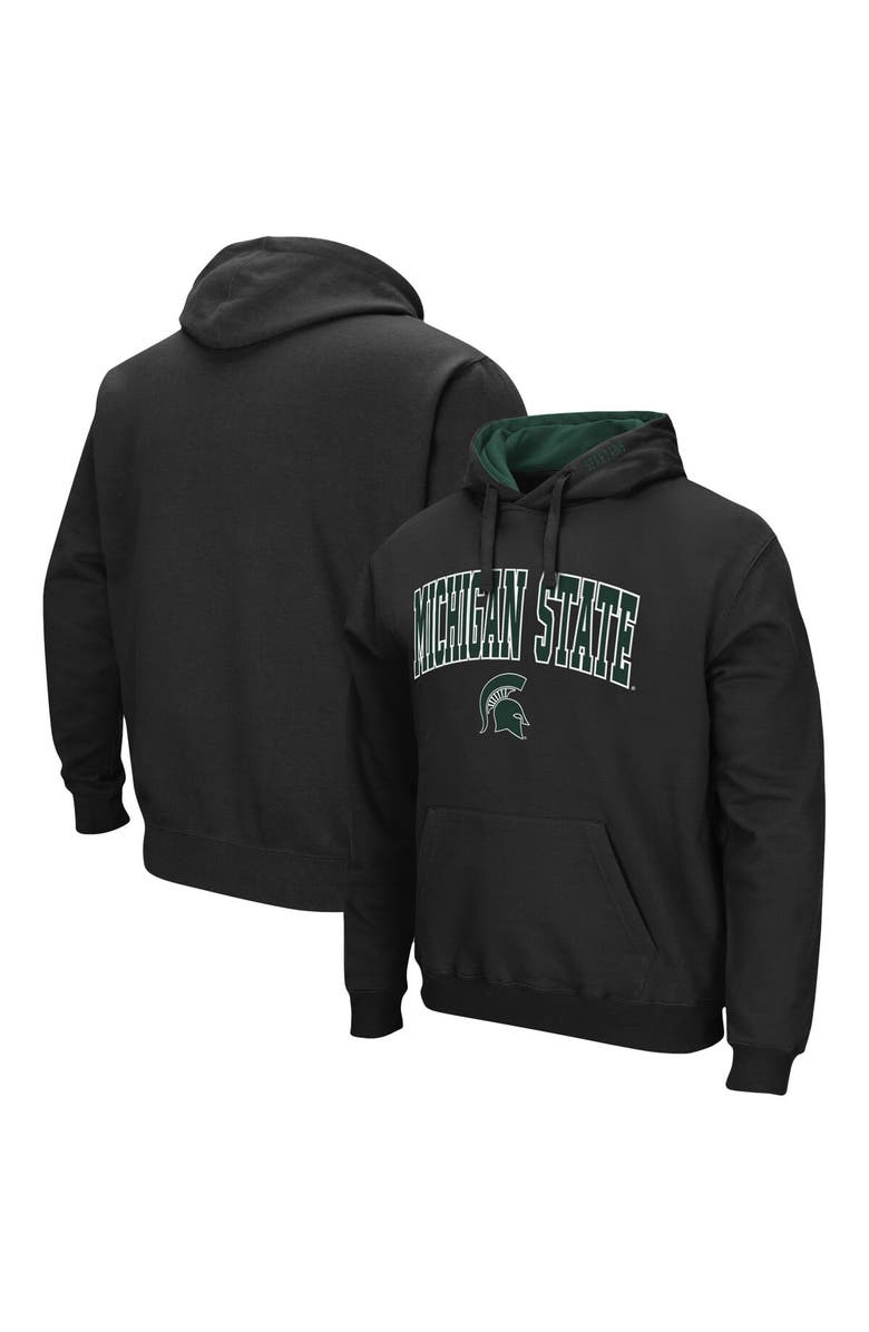COLOSSEUM Men's Colosseum Black Michigan State Spartans Arch & Logo 3.0 Pullover Hoodie, Main, color, Black