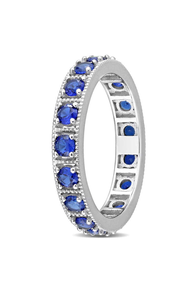 Cubic Zirconia Eternity Ring Sterling Silver, Alternate, color, Blue CZ/Sterling Silver