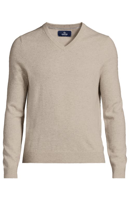 LANDS' END LANDS' END FINE GAUGE CASHMERE V-NECK SWEATER