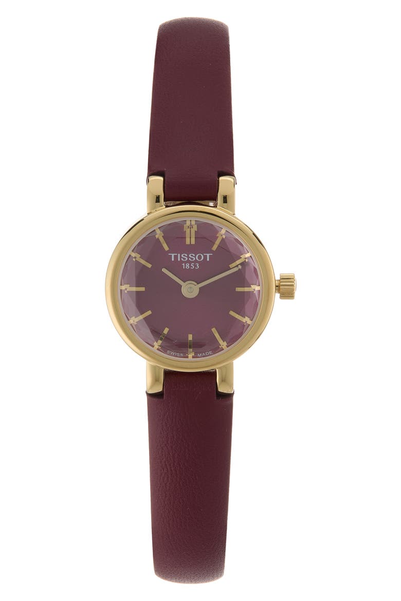 Lovely Round Leather Watchband, Main, color, BURGANDY