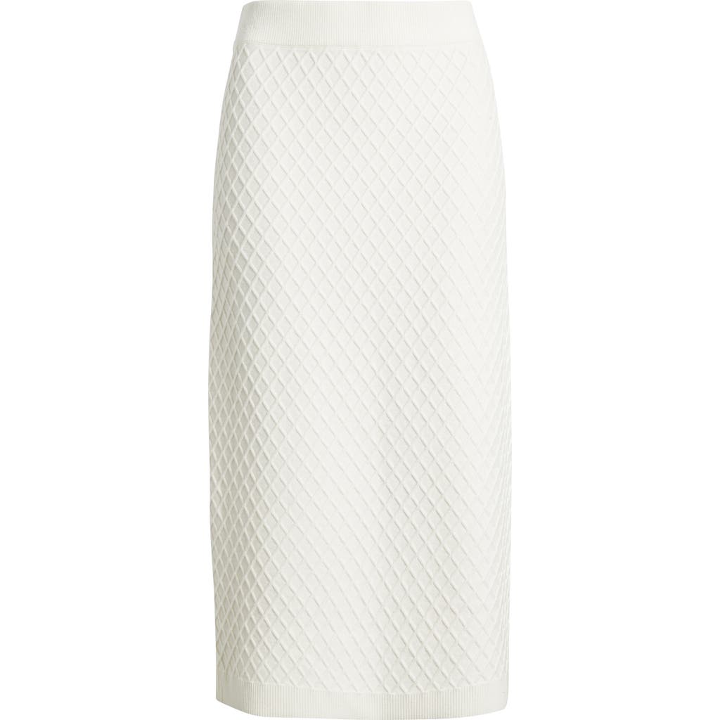Anne Klein Diamond Stitch Sweater Skirt In White