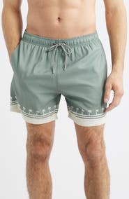 Boardies Palm Tree Print Swim Trunks