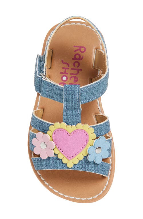 Rachel Shoes Kids' Flower Heart Sandal In Denim/multi