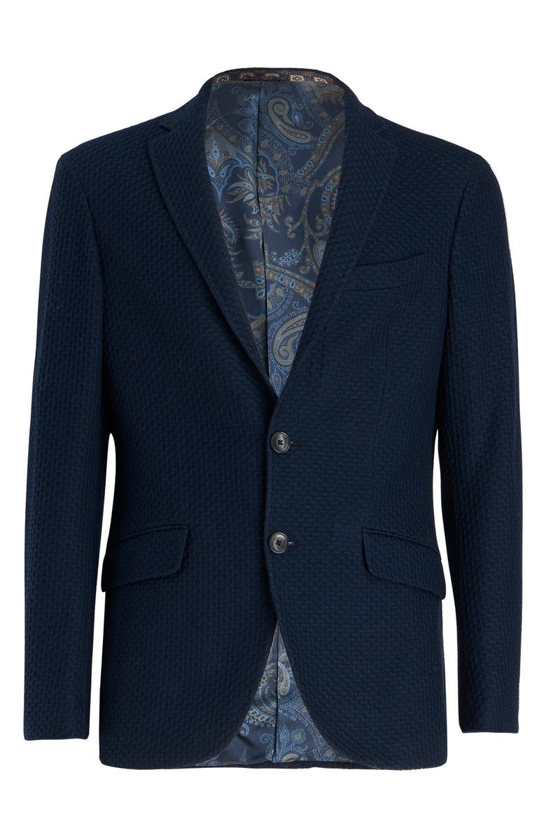 Etro Roma Navy Textured Cotton Knit Blazer, Alternate, color, Blue Scurissimo