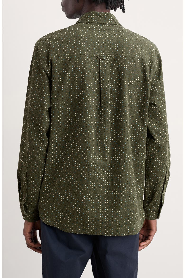 Shoreman Diamond Print Organic Cotton Corduroy Button-Up Shirt, Alternate, color, ROCK SPOT HOSTA