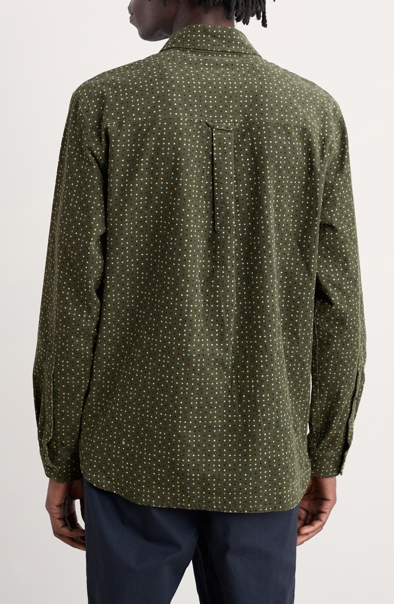 Seasalt Cornwall Shoreman Diamond Print Organic Cotton Corduroy Button-Up Shirt, Alternate, color, Rock Spot Hosta