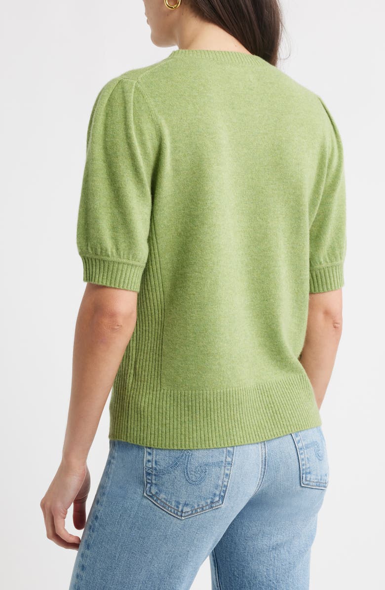 Caslon<sup>®</sup> Puff Sleeve Wool & Cashmere Sweater, Alternate, color, Olive Epsom