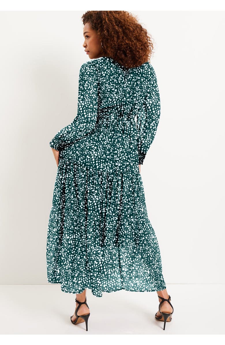 June + Vie Tiered Maxi Dress, Alternate, color, Dotted Green