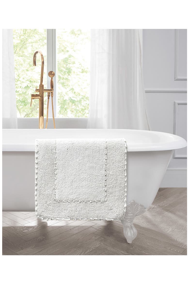 Ruffle Cotton 2-Piece Bath Mat Set, Alternate, color, WHITE