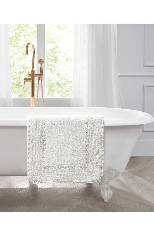 Laura Ashley Ruffle Cotton 2-piece Bath Mat Set In White