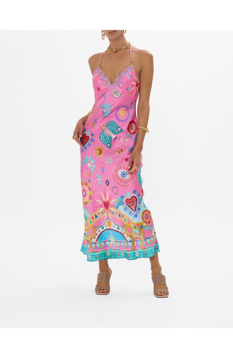 Camilla CHAIN DETAIL SLIP DRESS RAINBOW ROADS, Main, color, 