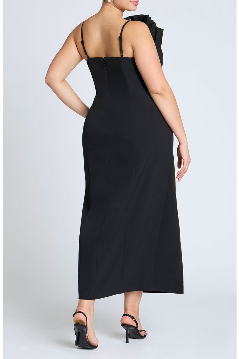 Pleated Ruffle Cocktail Dress, Alternate, color, BLACK ONYX