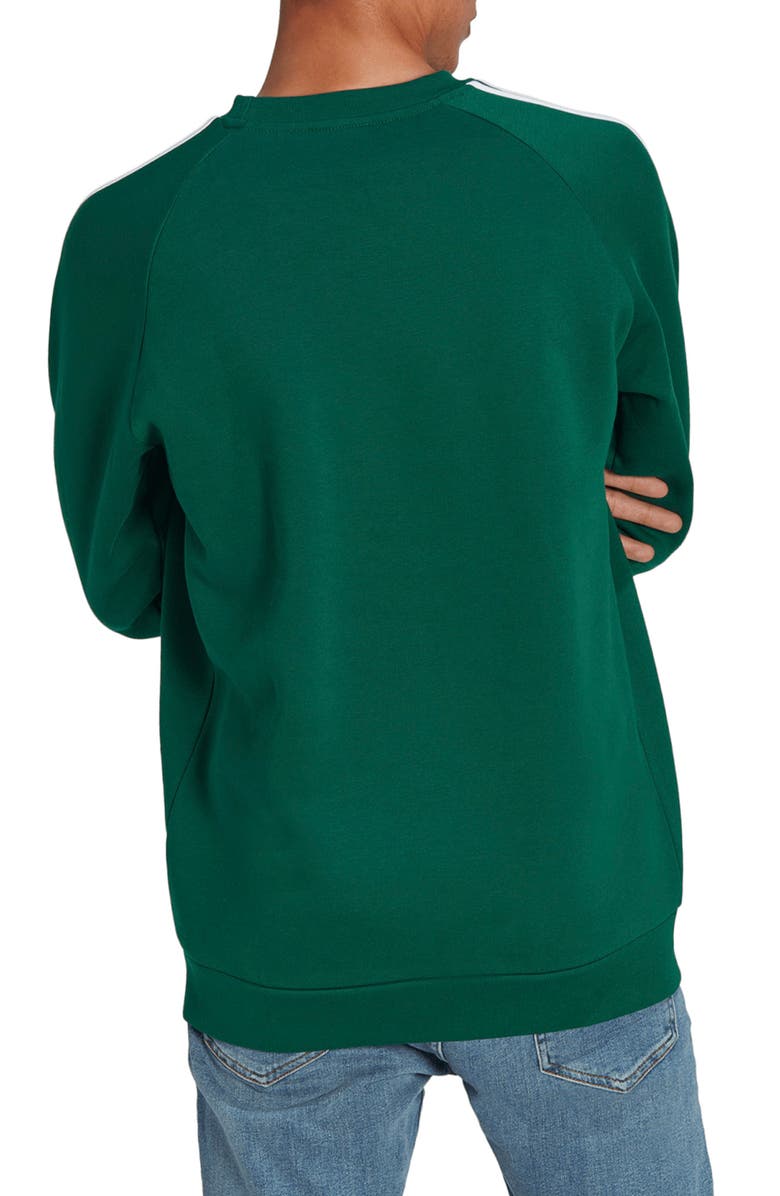 adidas Originals 3-Stripes Crewneck Raglan Cotton Sweatshirt, Alternate, color,
