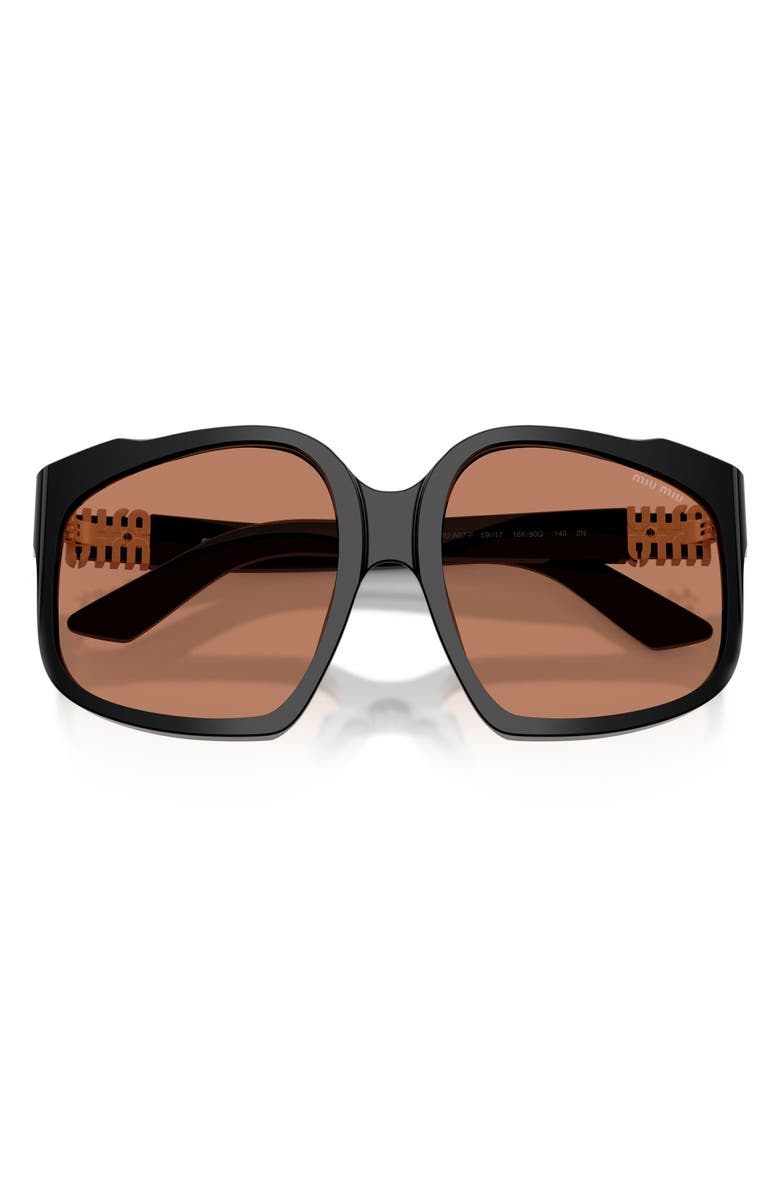 Miu Miu 59mm Polarized Irregular Sunglasses, Alternate, color, 