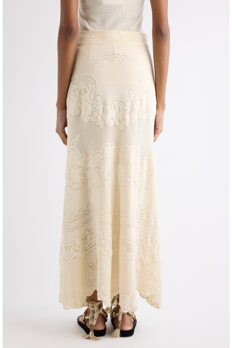Sanaya Cotton Blend Floral Jacquard Maxi Skirt, Alternate, color, ECRU