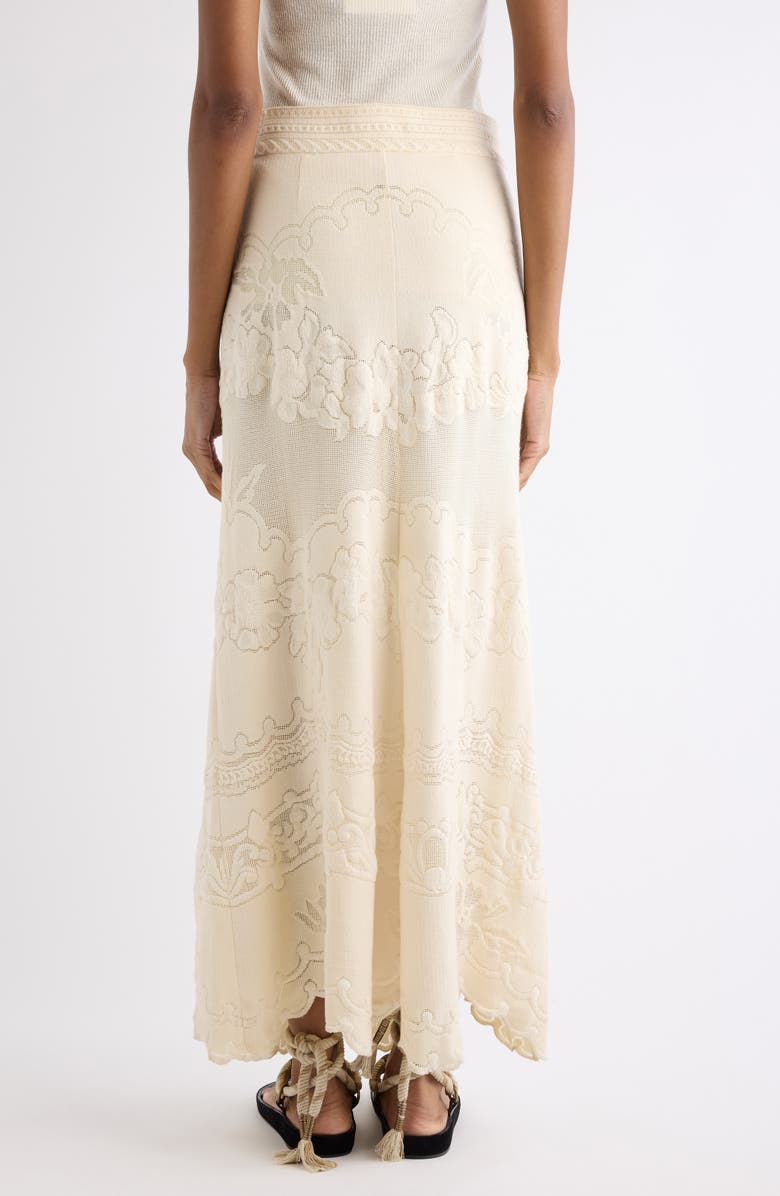 Isabel Marant Sanaya Cotton Blend Floral Jacquard Maxi Skirt, Alternate, color, Ecru
