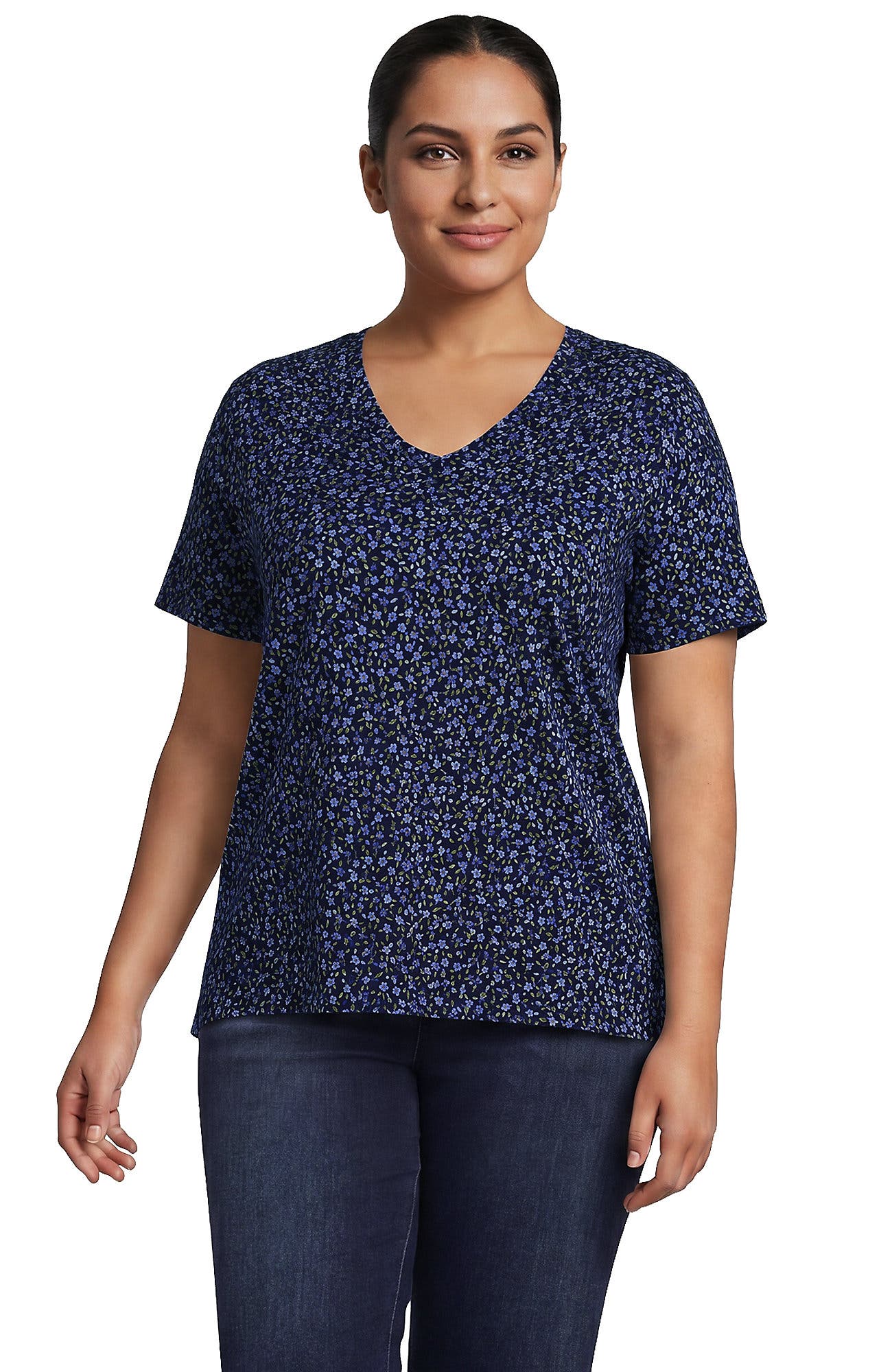Clear Blue/Navy Ditsy Floral