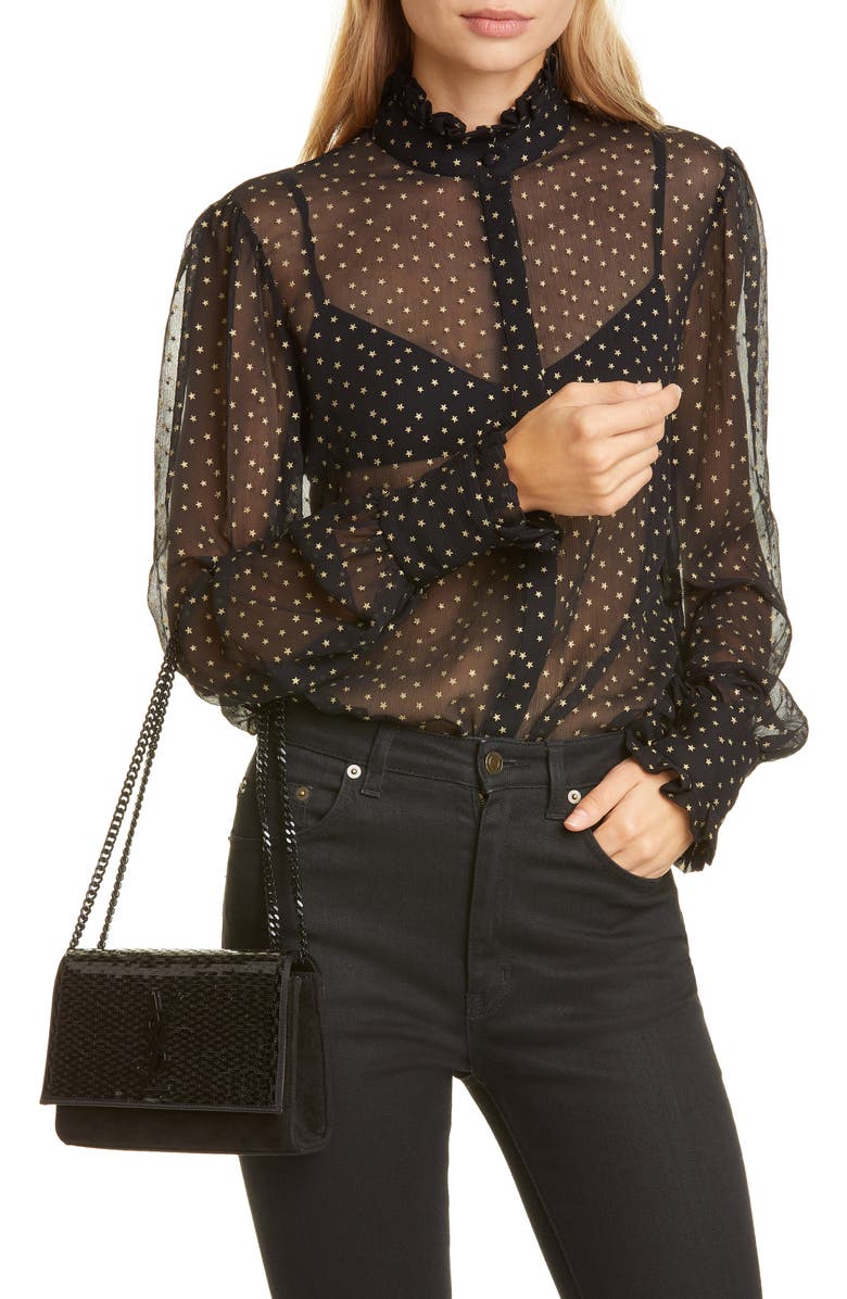 Saint Laurent Kate Paillette Embellished Crossbody Bag, Alternate, color,