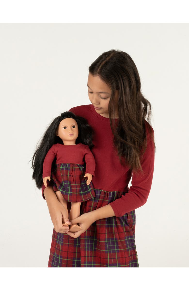 Leveret Girls Skirt Dress with Matching Doll Dress, 100% Cotton, Alternate, color, Red